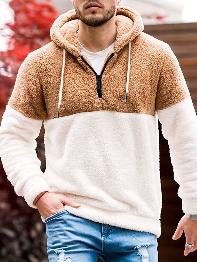 Lorenzo - Herren fleece-pullover mit kapuze