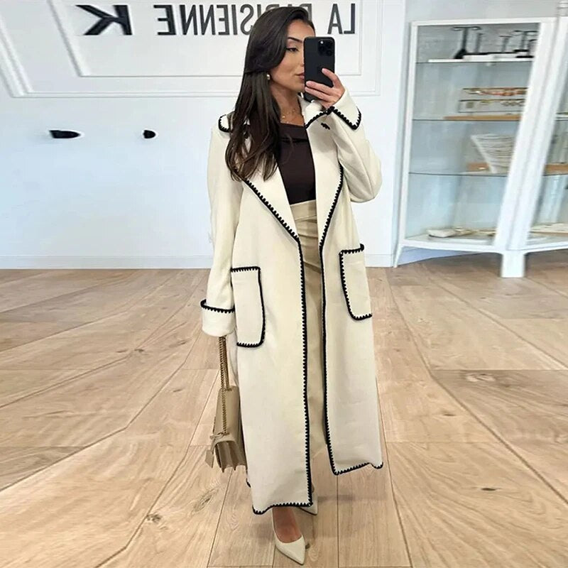 Everlee - Gemütlicher Langer Damen Trenchcoat