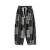 Herren-Patchwork-Jeans mit lockerer Passform und Kordelzug in der Taille