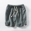 Herren-Shorts aus Baumwoll-Leinen mit Kordelzug und Nadelstreifen