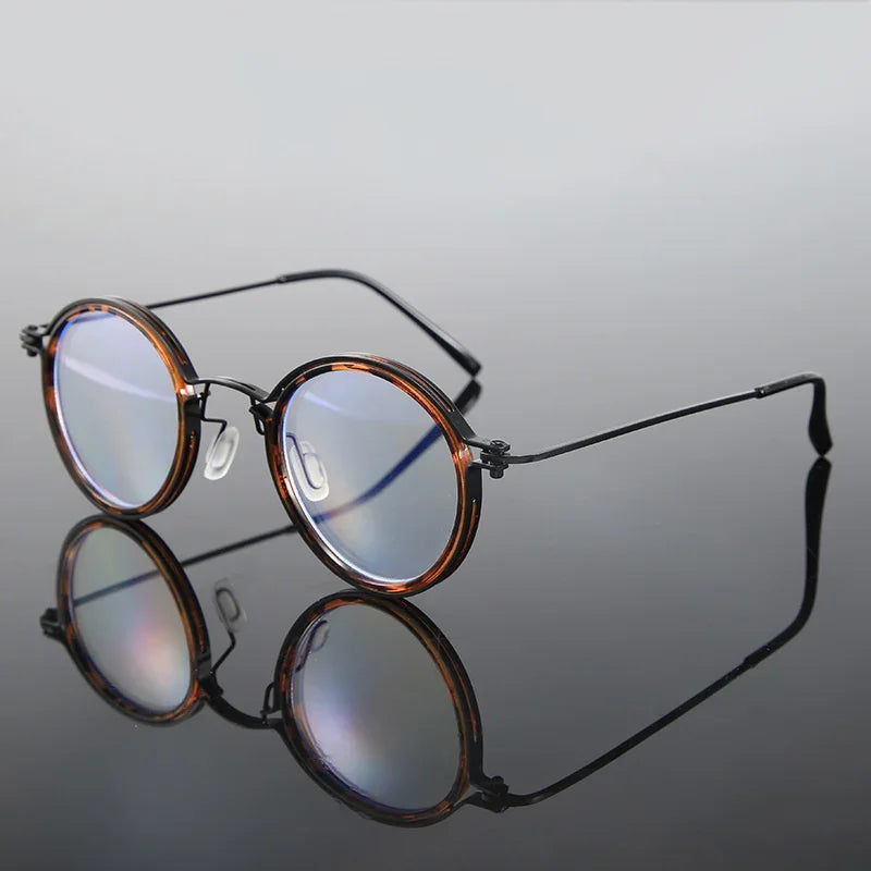Unisex-Rundbrille aus Metall mit Blaulichtfilter für Bildschirme