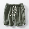 Herren-Shorts aus Baumwoll-Leinen mit Kordelzug und Nadelstreifen