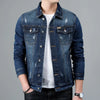 Herren-Jeansjacke mit Vintage-Waschung und Knopfleiste vorne