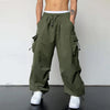 Herren Streetwear-Cargohose mit verstellbarem Bund und Beinabschlüssen