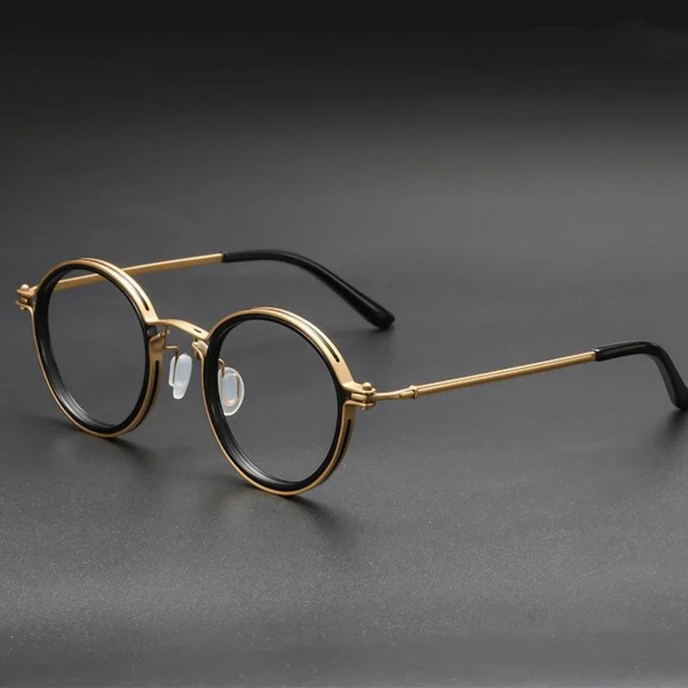 Unisex-Rundbrille aus Metall mit Blaulichtfilter für Bildschirme