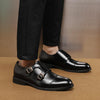 Herren-Lederhalbschuhe mit doppeltem Mönchsriemen-Design