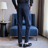 Herren Hochtaillierte Anzughose - Viskose-Spandex-Mix