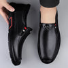 Herren-Leder-Slipper mit rutschfester Gummisohle
