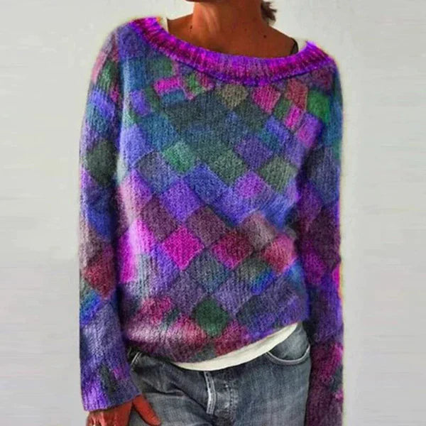 Imogen - Bunter & stylischer pullover mit o-ausschnitt