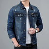 Herren-Jeansjacke mit Vintage-Waschung und Knopfleiste vorne