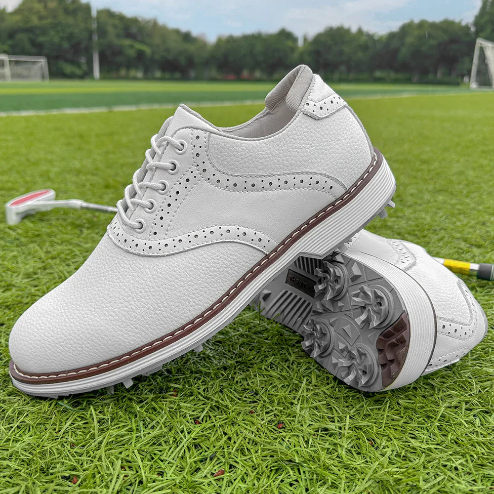 Wasserdichte Herren-Golfschuhe mit gepolsterter Innensohle und Spikes