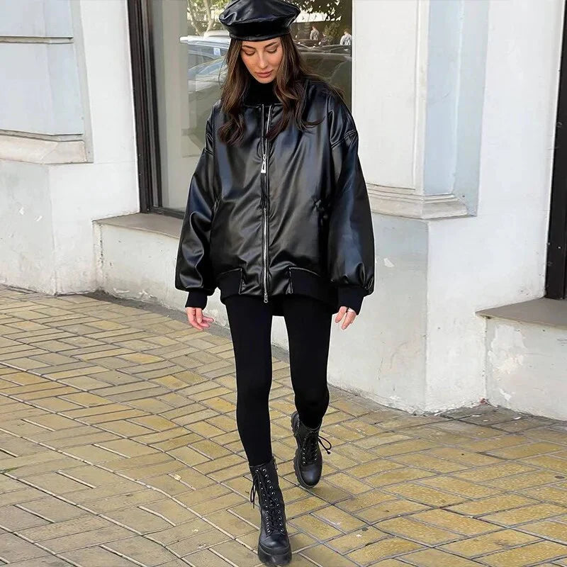 Vickie - Lockere Motorrad-Lederjacke