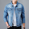 Herren-Jeansjacke mit Vintage-Waschung und Knopfleiste vorne