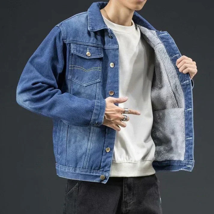 Cason - Jeansjacke Mit Dickem Wollfutter