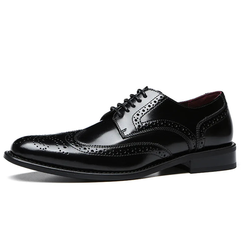 Herren-Leder-Brogue-Anzugschuhe mit gepolsterter Innensohle