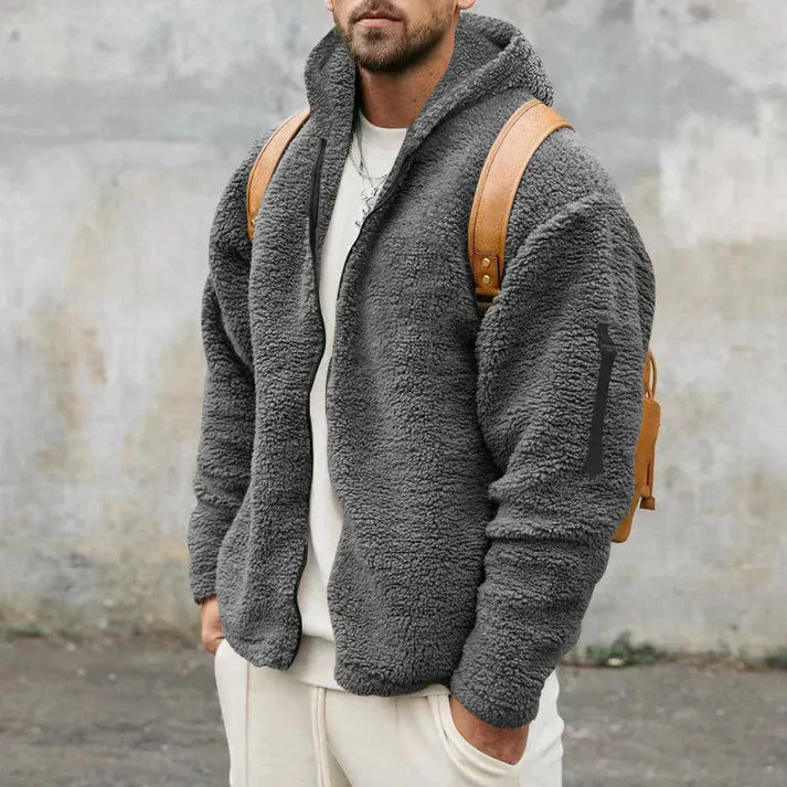 Mathew - Herren fleecejacke mit klapuze