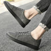 Herren-Sneaker aus Leder mit niedriger Sohle, Gummisohle und Futter