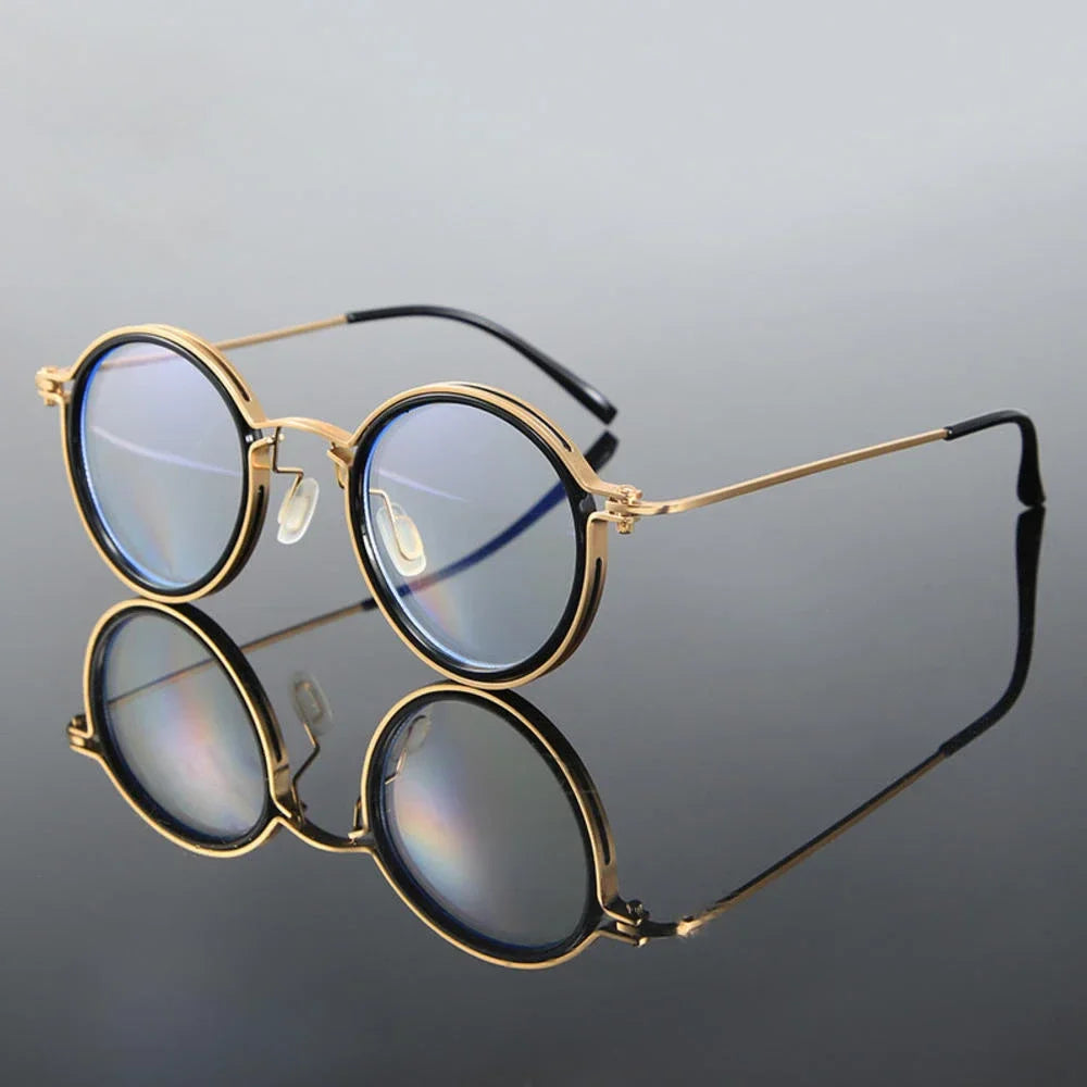 Unisex-Rundbrille aus Metall mit Blaulichtfilter für Bildschirme