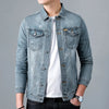 Herren-Jeansjacke mit Vintage-Waschung und Knopfleiste vorne