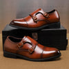 Herren-Lederhalbschuhe mit doppeltem Mönchsriemen-Design
