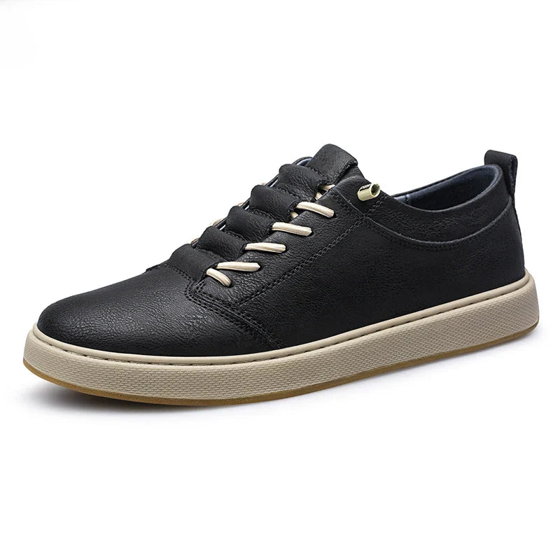 Herren-Leder-Oxford-Schuhe mit Gummisohle und Schnürung vorne
