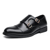 Herren-Lederhalbschuhe mit doppeltem Mönchsriemen-Design