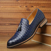 Herren-Slipper aus Spaltleder mit Quasten und gewebtem Finish