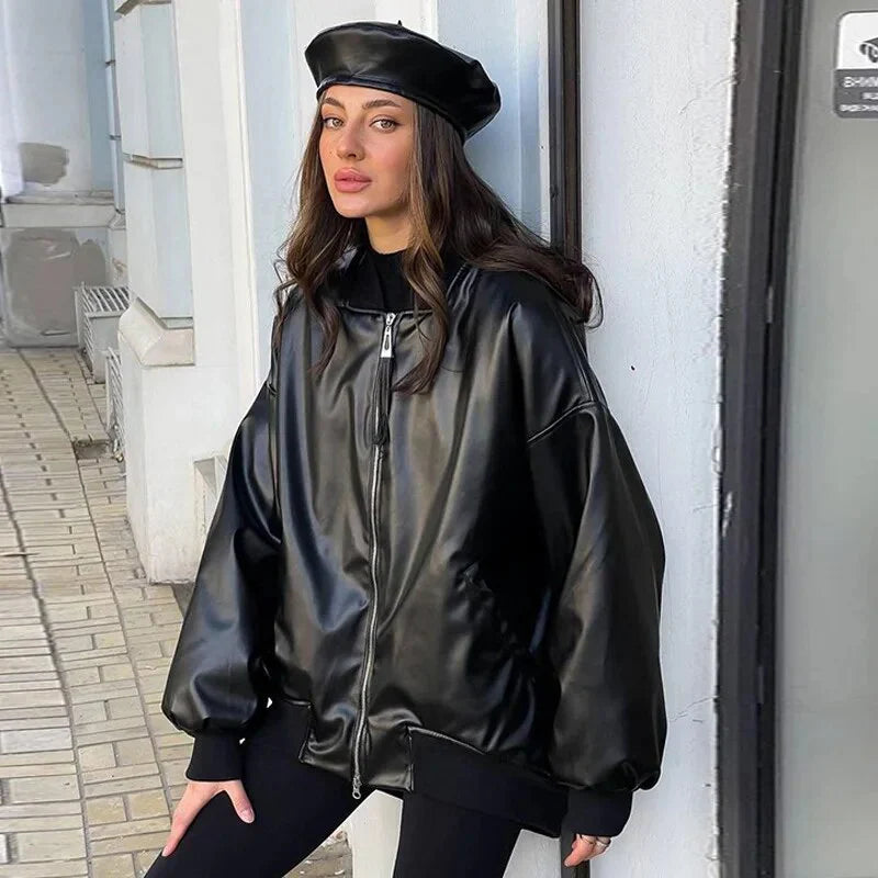Vickie - Lockere Motorrad-Lederjacke