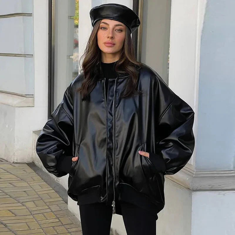 Vickie - Lockere Motorrad-Lederjacke
