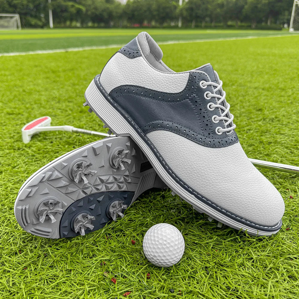 Wasserdichte Herren-Golfschuhe mit gepolsterter Innensohle und Spikes