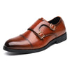 Herren-Lederhalbschuhe mit doppeltem Mönchsriemen-Design