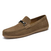 Herren-Wildleder-Slipper mit Gummisohle und Horsebit-Detail