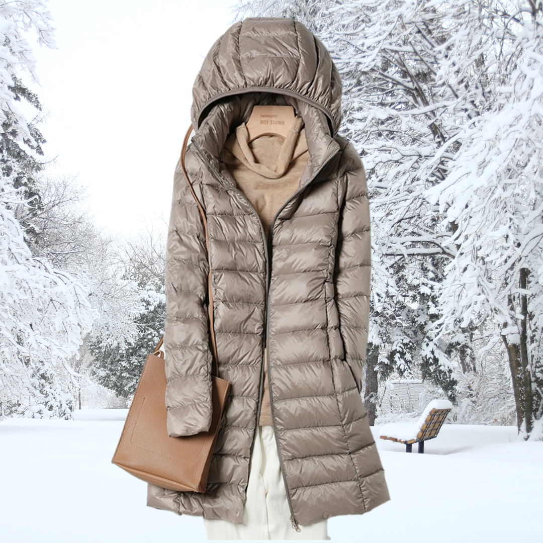 Ellianna - Klassische wattierte winterjacke mit kapuze für damen