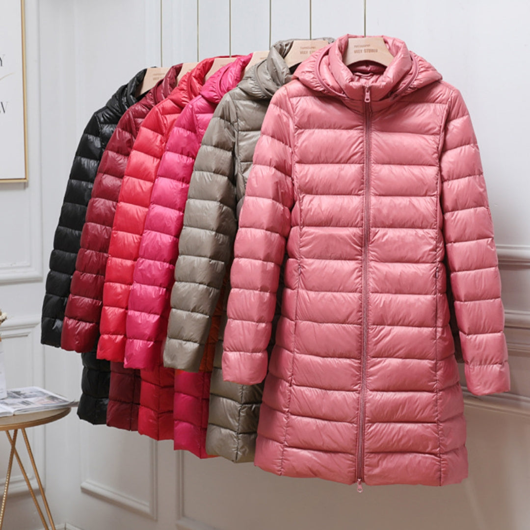 Ellianna - Klassische wattierte winterjacke mit kapuze für damen