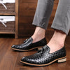Herren-Slipper aus Spaltleder mit Quasten und gewebtem Finish