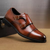 Herren-Lederhalbschuhe mit doppeltem Mönchsriemen-Design
