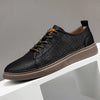 Herren-Leder-Oxford-Schuhe mit perforiertem Obermaterial und Schnürsenkeln