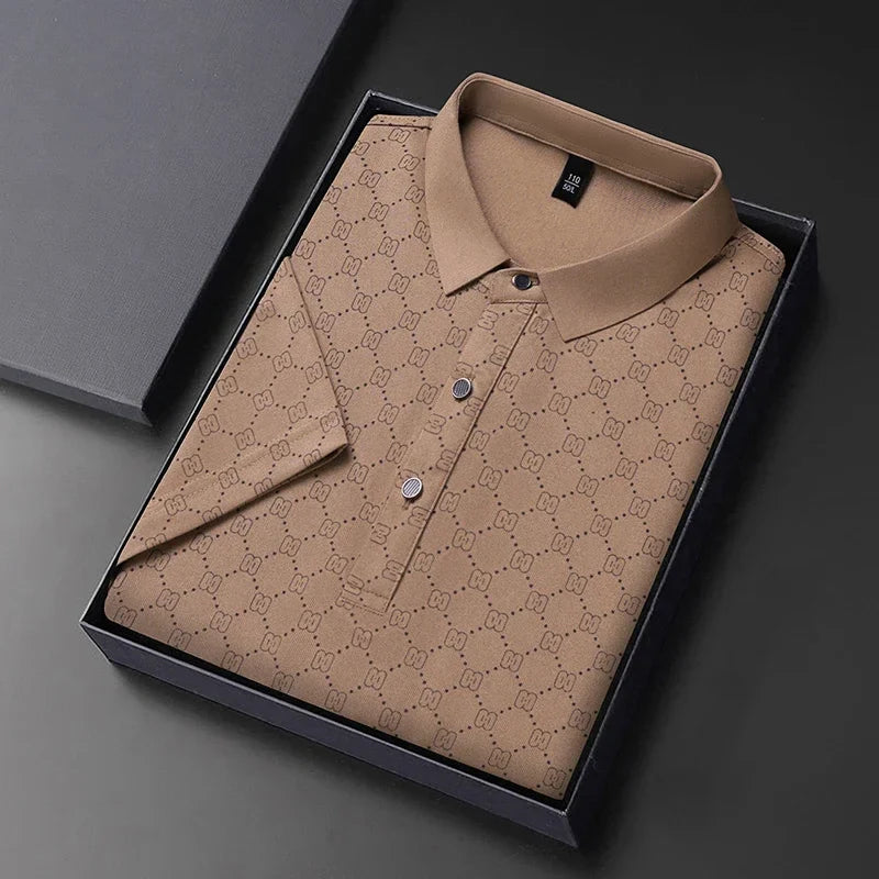 Herren-Kurzarm-Poloshirt mit Knopfkragen