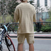 Herren-Sommer-Lounge-Set mit Jacquard-Oberteil und Shorts
