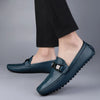 Herren-Lederhalbschuhe mit Schnalle und Gummi-Fahrsohle