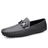 Herren-Lederhalbschuhe mit Schnalle und Gummi-Fahrsohle