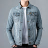 Herren-Jeansjacke mit Vintage-Waschung und Knopfleiste vorne