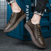 Herren-Leder-Oxford-Schuhe mit perforiertem Obermaterial und Schnürsenkeln