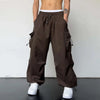 Herren Streetwear-Cargohose mit verstellbarem Bund und Beinabschlüssen