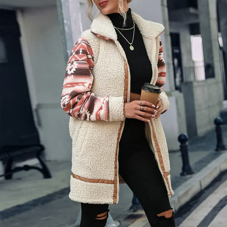 Lindsay - Warmer pelzmantel für eleganz