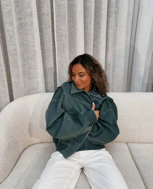 Alessia - Ubergroße Jacke In Ton