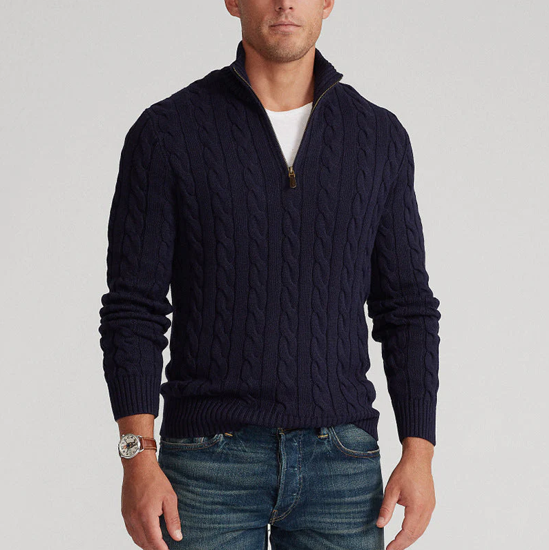 Damari - Wollpullover mit halbem reißverschluss