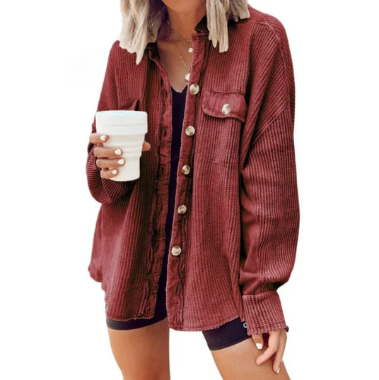 Bailee - Cordjacke mit unregelmäßiger Kapuze