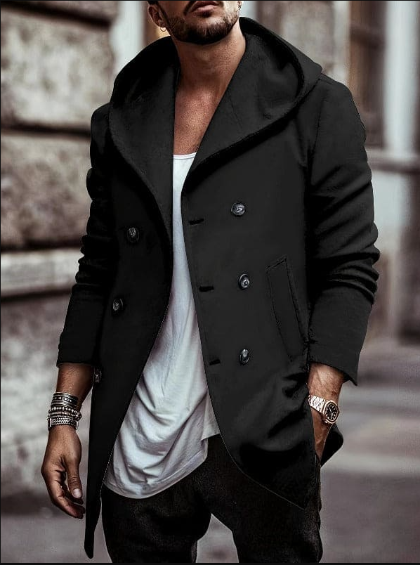 Brandon - Kurze jacke mit kapuze und langen armeln