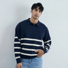 Jesse - Gestreifter strickpullover mit kragen für herren